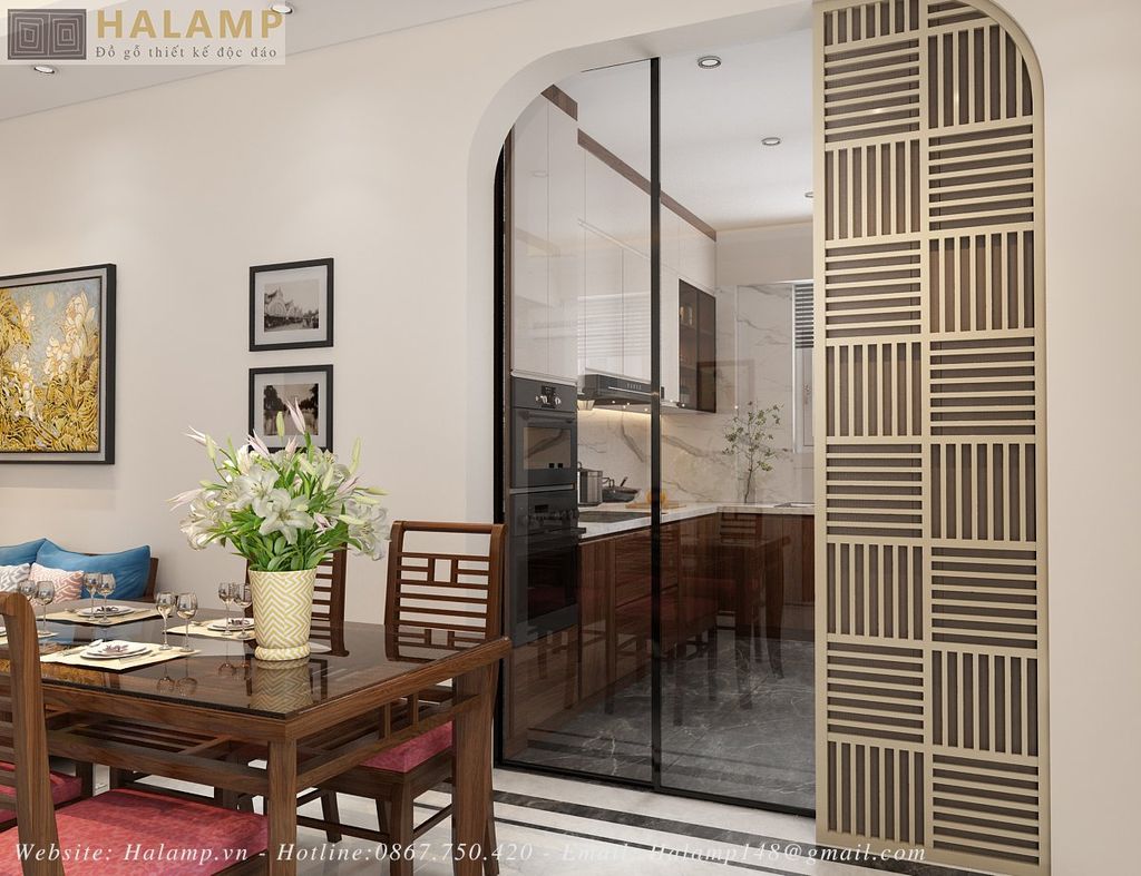 Thiết kế vách ngăn tủ bếp