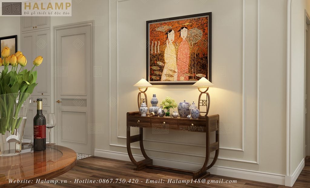 Bàn console đặt ở vị trí hành lang