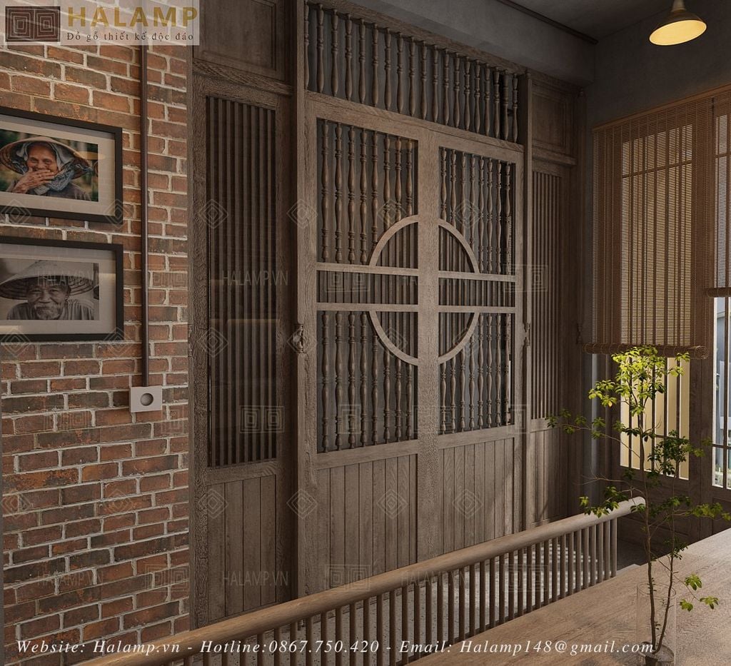 Thiết kế vách ngăn phòng ngủ phong cách rustic