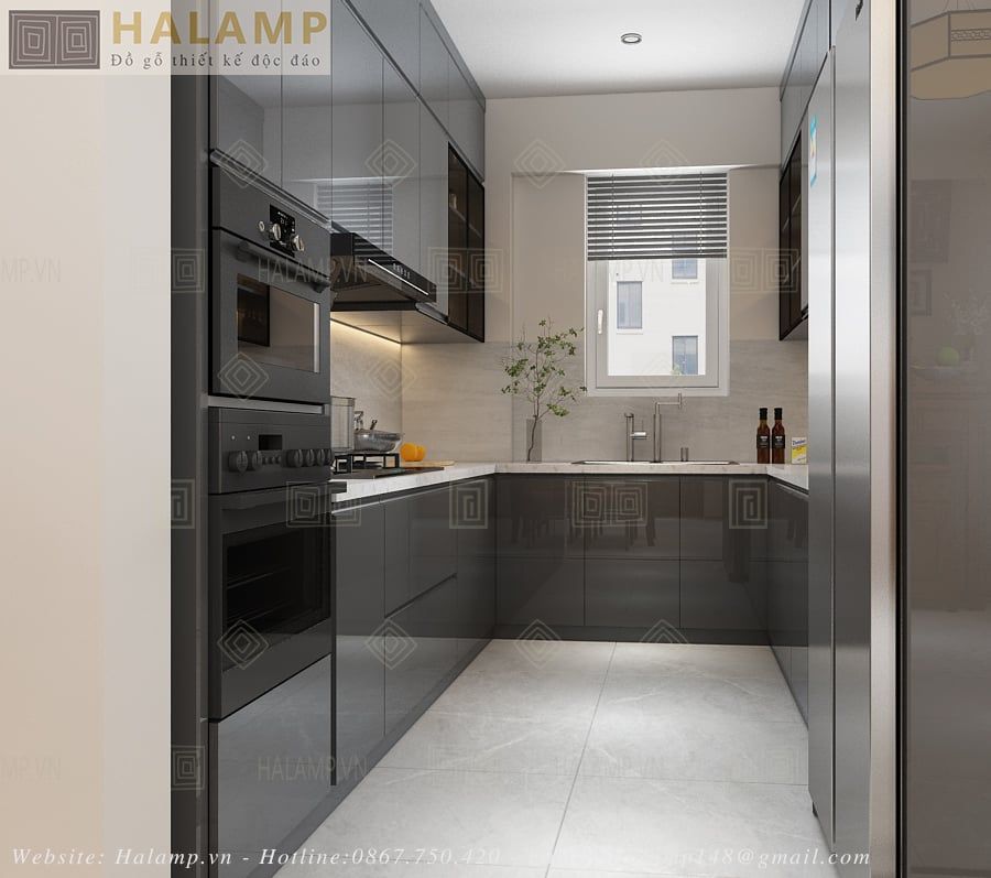 tủ bếp acrylic An Cường hiện đại