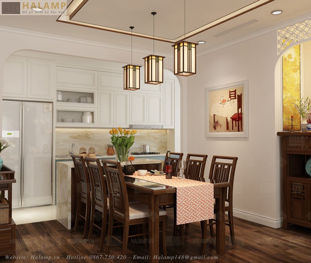 Thiết kế nội thất phòng khách với đồ gỗ grandbois mua sẵn