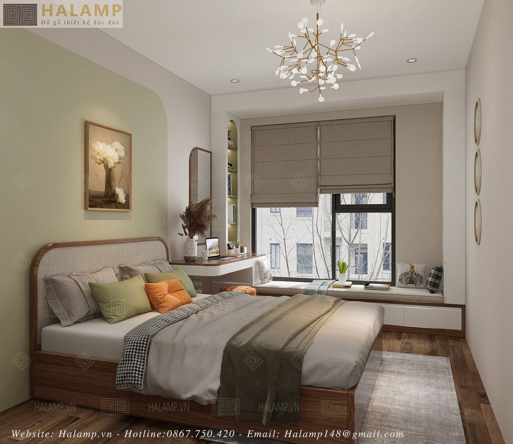 Thiết kế nội thất phòng ngủ chung cư con gái lớn