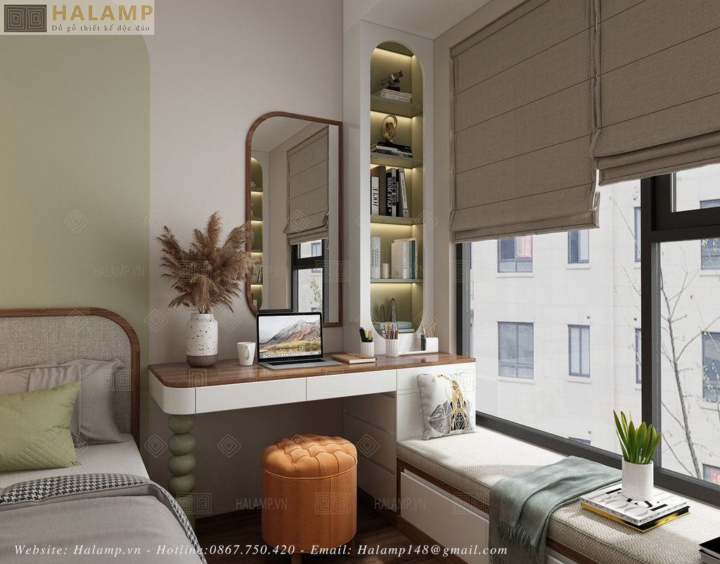 Thiết kế nội thất phòng ngủ chung cư con gái lớn