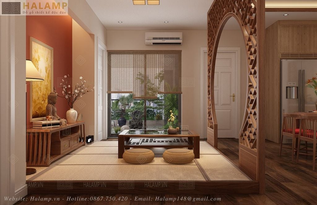 Không gian thiền trà kết nối với thiên nhiên