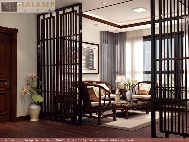 Vách ngăn phòng sinh hoạt chung