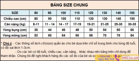 Hiểu về bảng size quần áo trẻ em để chọn đồ thật chuẩn cho bé