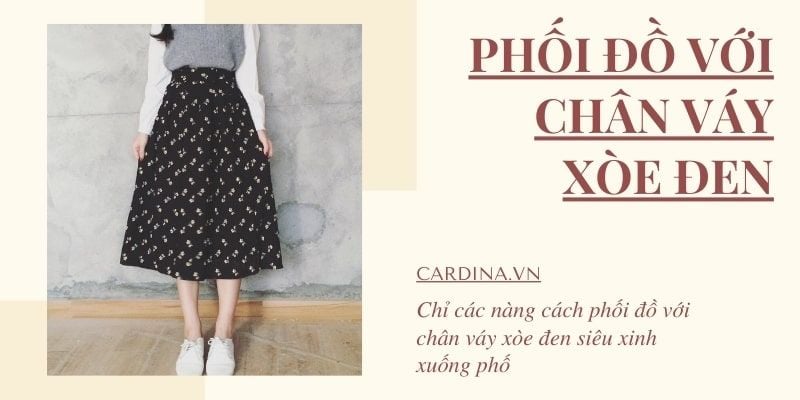 Chỉ nàng cách phối đồ với chân váy xòe đen siêu xinh xuống phố