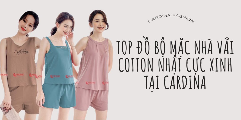 Top đồ bộ mặc nhà vải cotton Nhật cực xinh tại Cardina