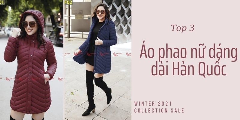 Top 3 mẫu áo phao nữ dáng dài Hàn Quốc siêu thời trang tại Cardina