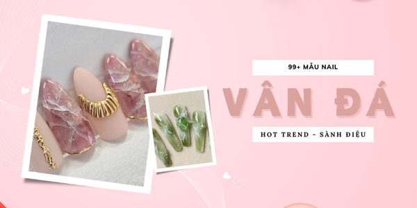 99+ Mẫu nail vân đá đẹp, nịnh da, hot trend cho nàng thu đông 2026