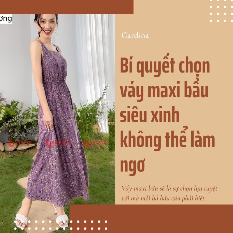 Bí quyết chọn váy maxi bầu giấu bụng cực đỉnh nàng nên biết