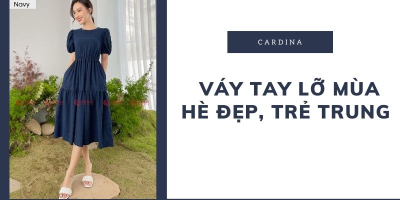 Đầm vintage caro cổ sơ mi tay lỡ màu xanh | Đầm body đẹp