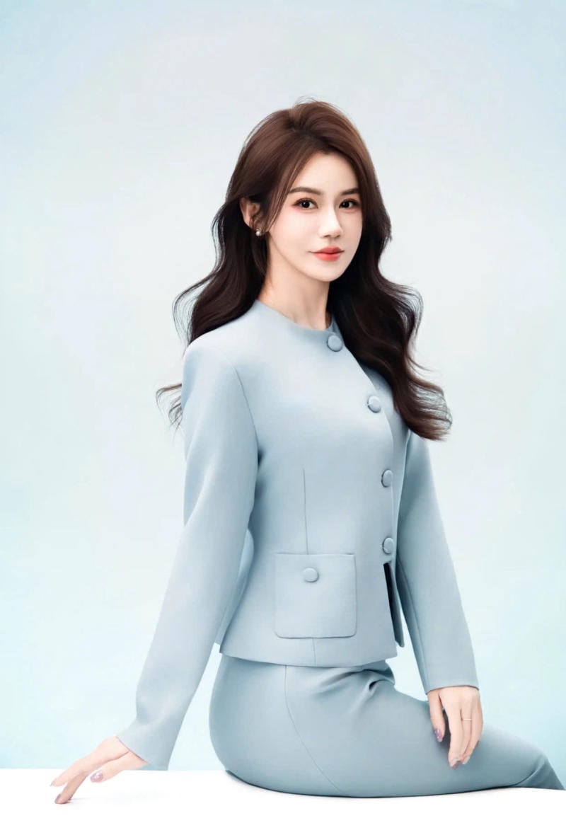 Tư thế ngồi bán thân thanh lịch và thân thiện