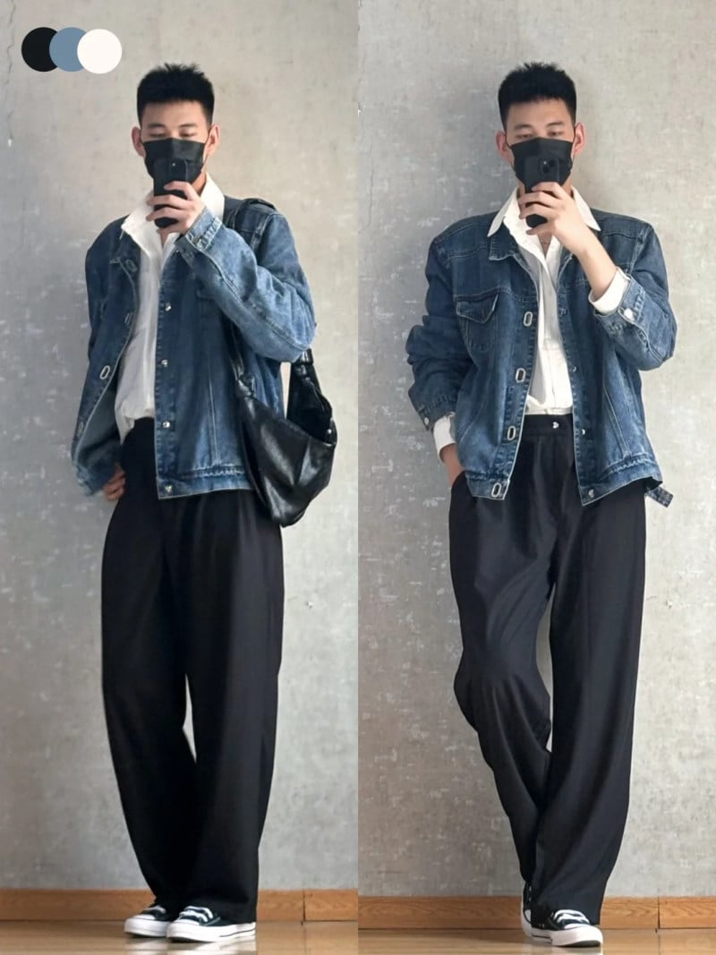 phối đồ áo sơ mi trắng nam