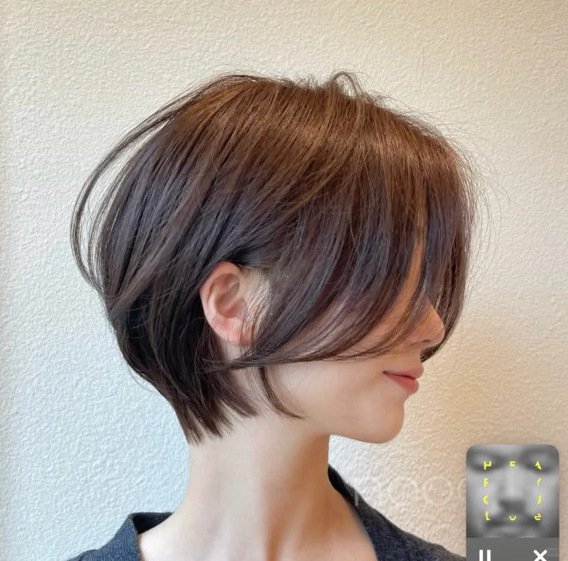 tóc ngắn layer cho mặt dài