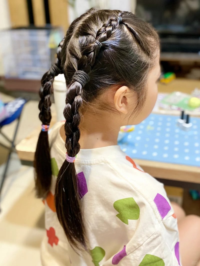 cách tết tóc cho bé gái di hoc