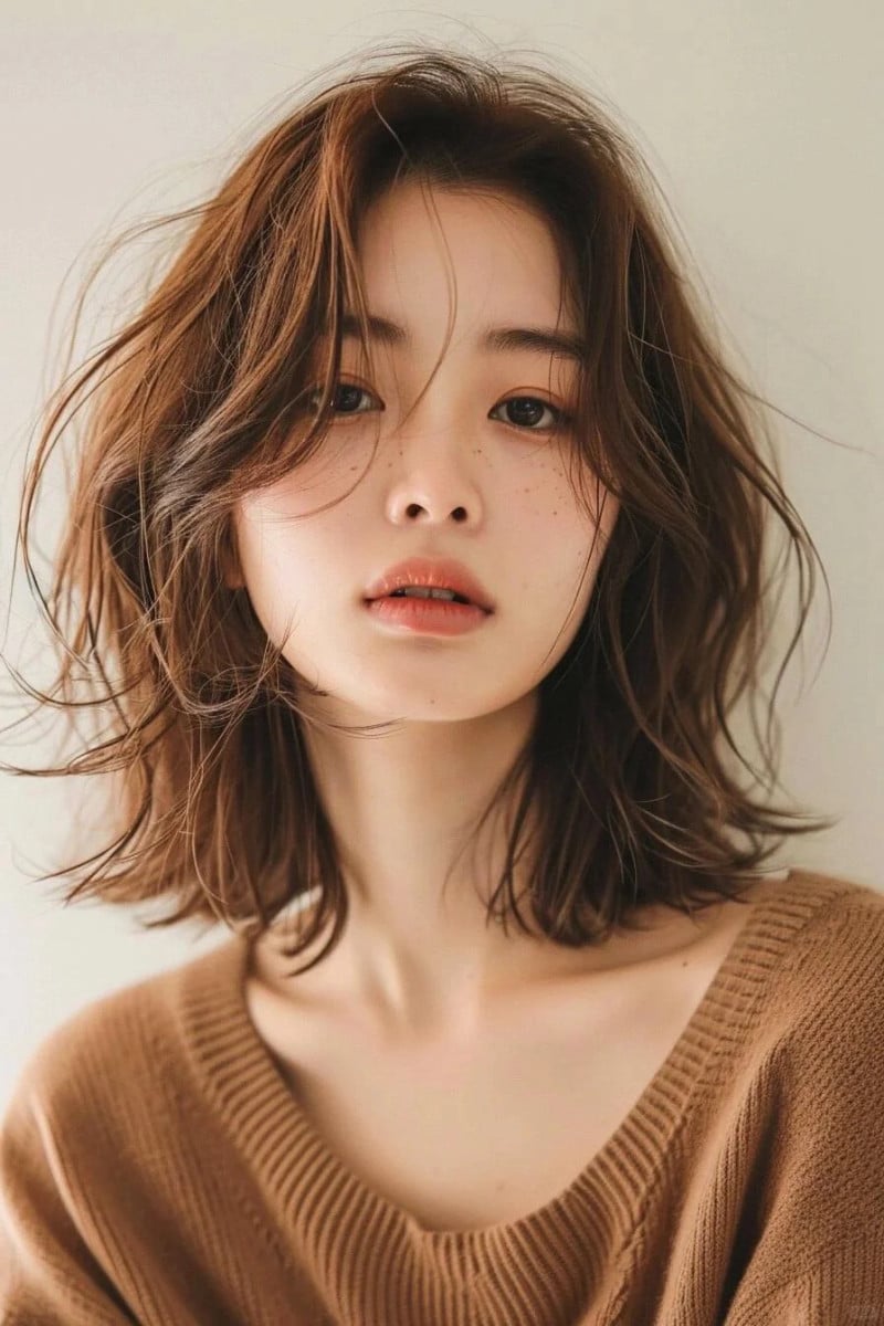 kiểu tóc xoăn ngắn hàn quốc
