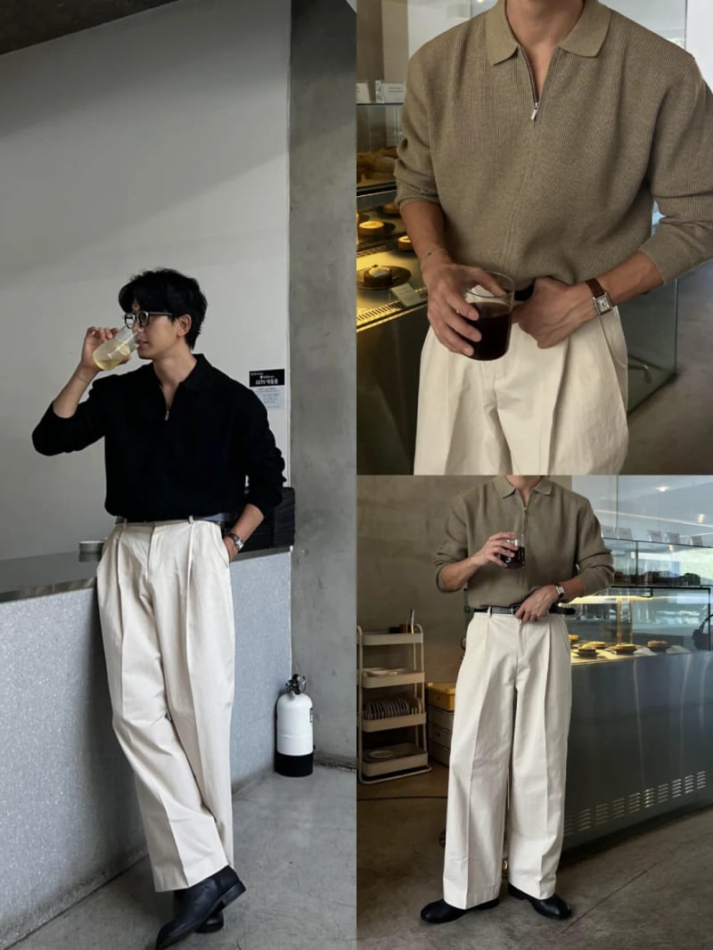 phối đồ với quần ống rộng nam