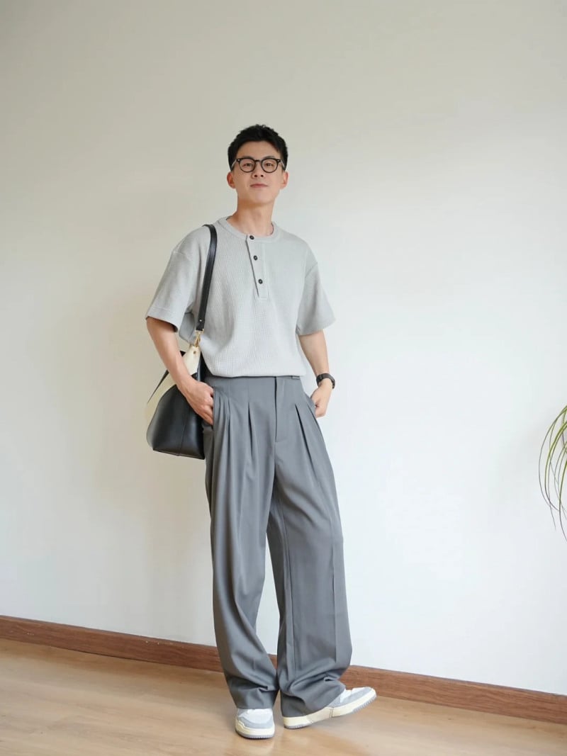 phối đồ với quần ống rộng nam