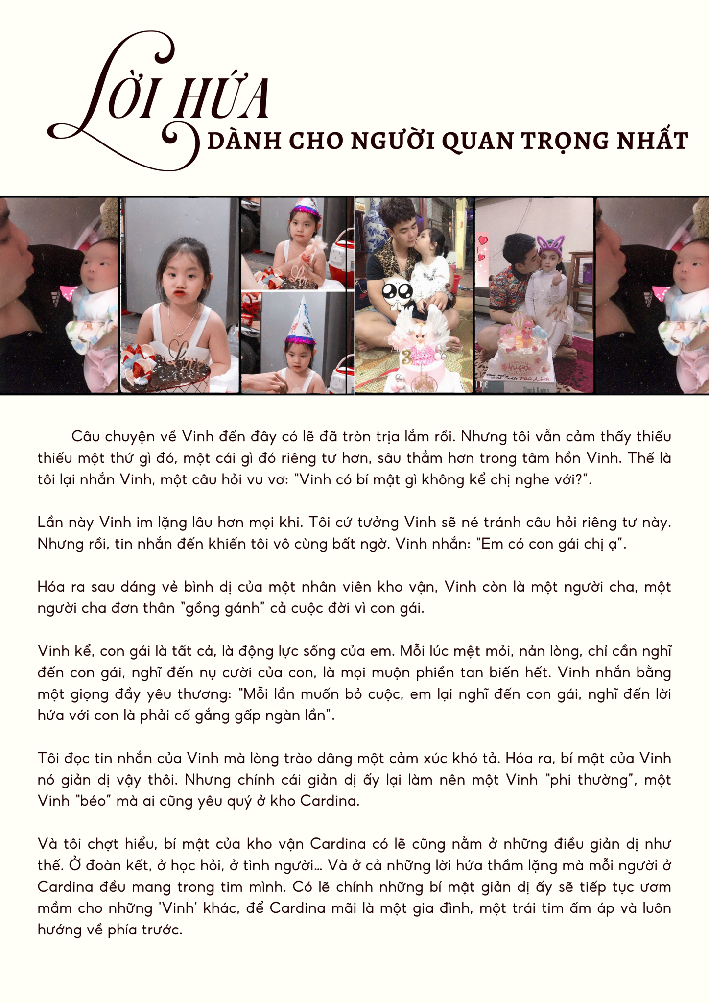 Nhân vật điển hình số 10 của Cardina: Nguyễn Thế Vinh – Nhân viên Kho vận