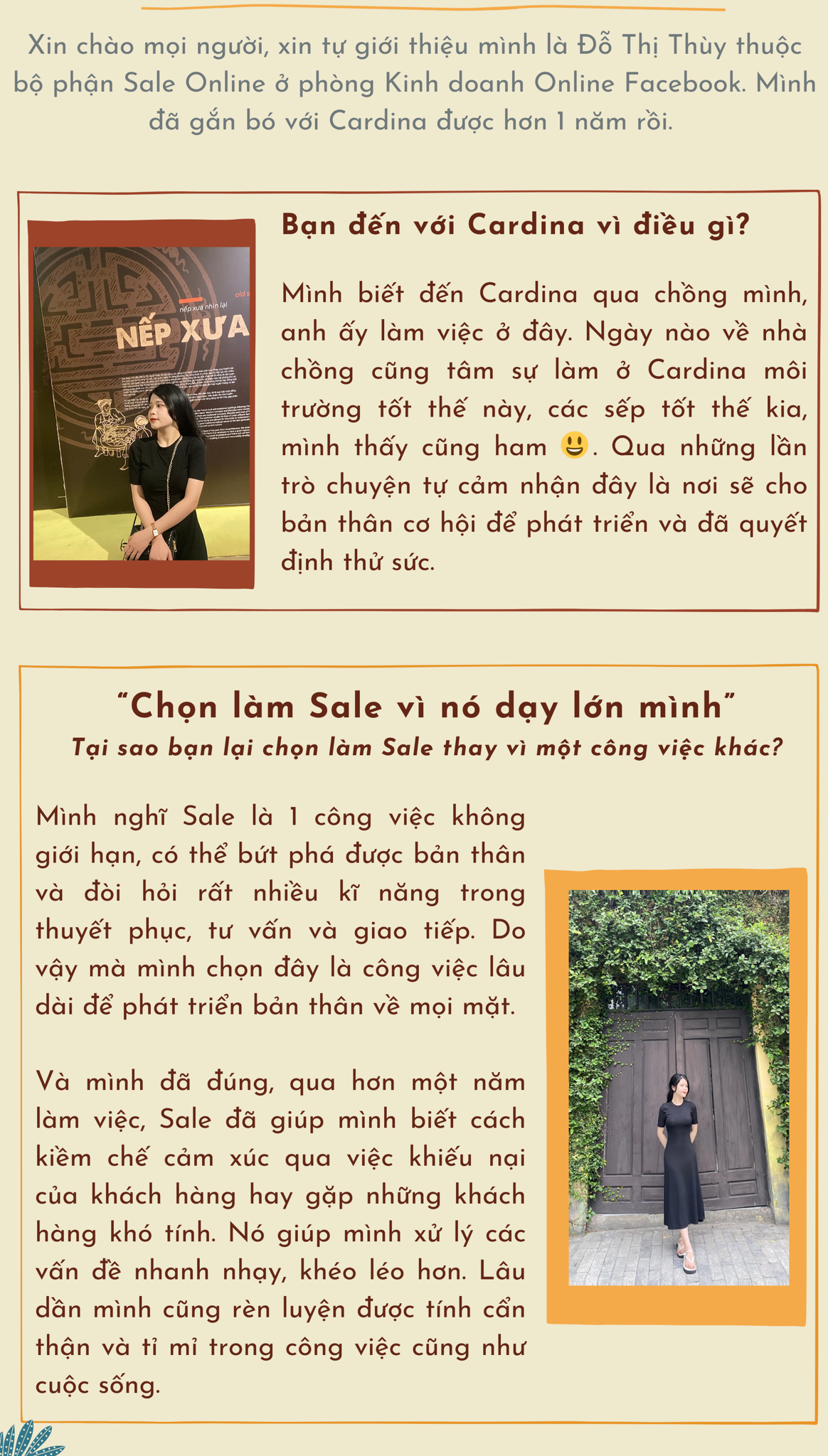  buổi chia sẻ của bạn Thùy chuyên viên sale