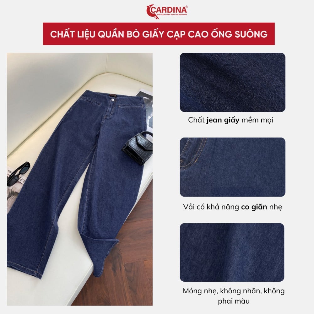 Quần Jean chất bò giấy cạp cao