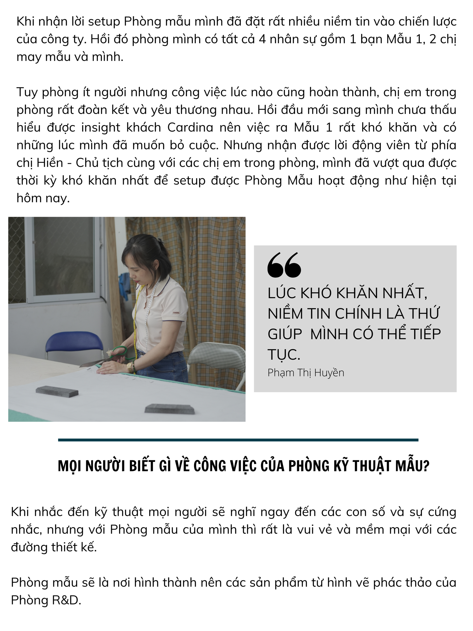 buổi chia sẻ của chị Huyền phạm - trưởng phòng mẫu