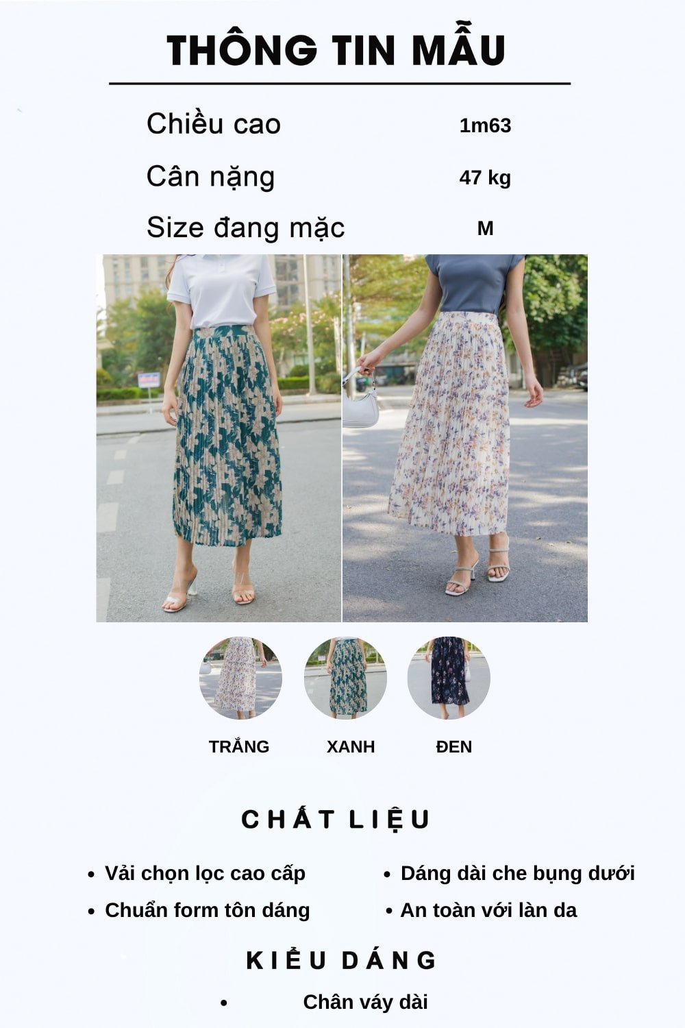 chân váy hoa nhí