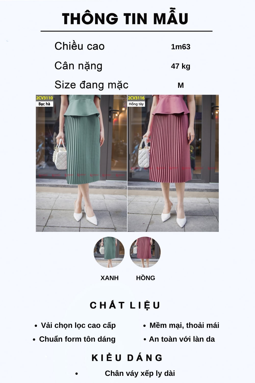 Chân váy xếp ly - basic box pleat mini skirt | LimeOrange.vn
