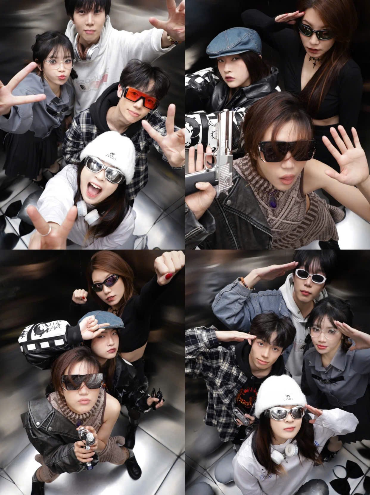 Dáng chụp photobooth 3 người