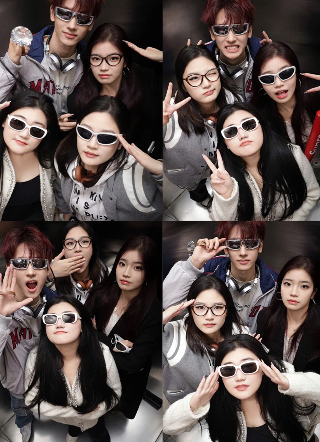 Dáng chụp photobooth 4 người