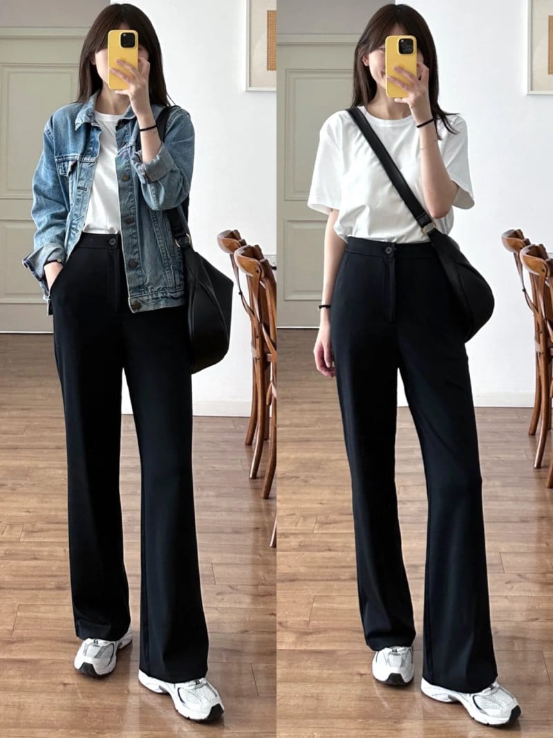 phối quần âu với giày thể thao