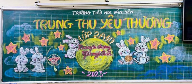 trang trí bảng trung thu