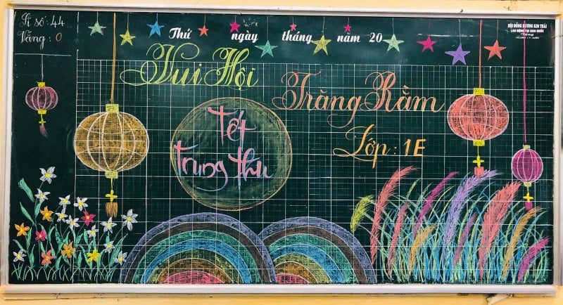 trang trí bảng trung thu