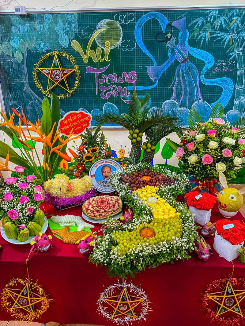 trang trí bảng trung thu