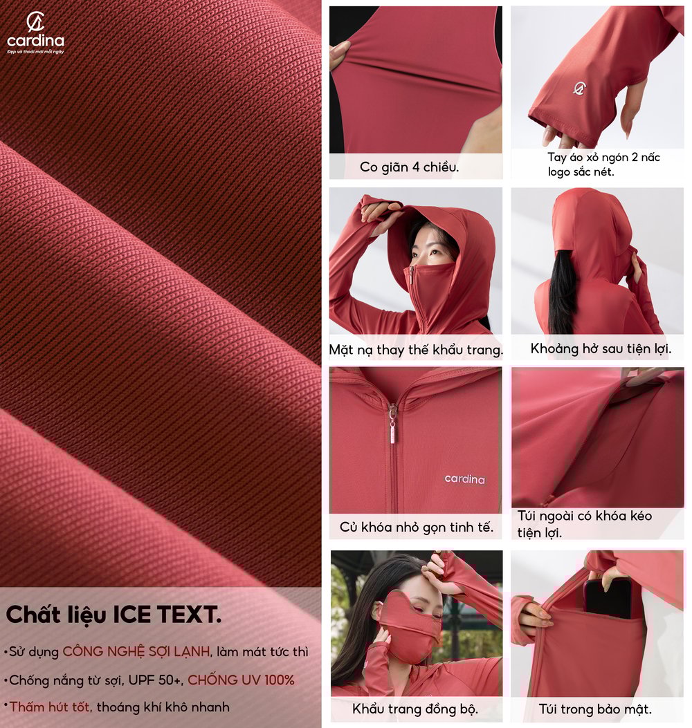 Vải Thun Lạnh Aircool Công nghệ Ice Text Cardina