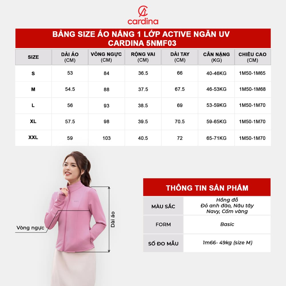 Áo chống nắng nữ 1 lớp Active ngăn UV