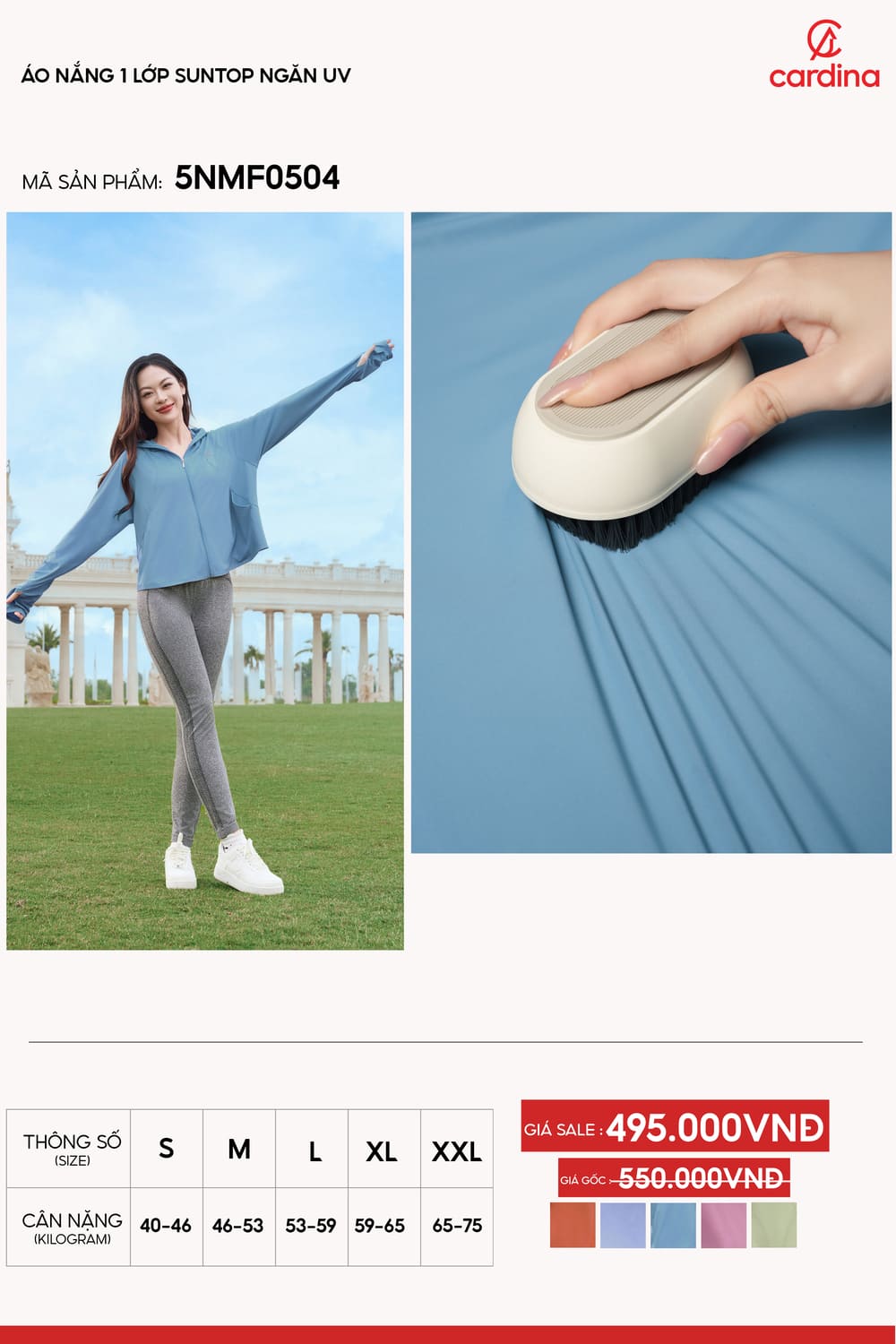 áo chống nắng nữ 1 lớp