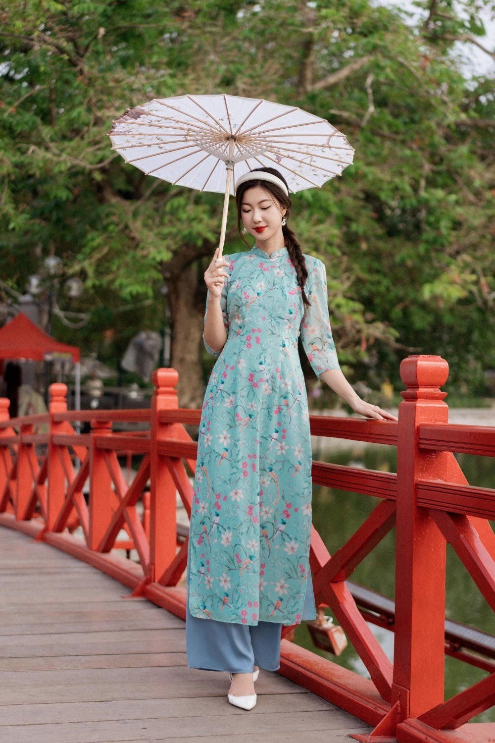 phối màu áo dài và quần