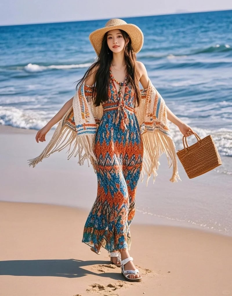 áo khoác ren đi biển