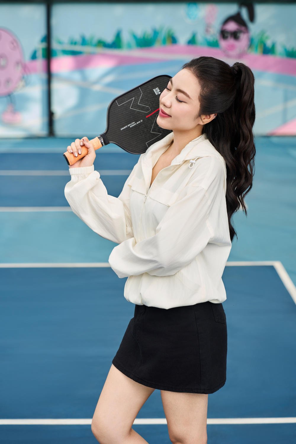 Áo khoác gió nữ Younger Airflex vải thô gió dáng lửng kéo khóa có mũ