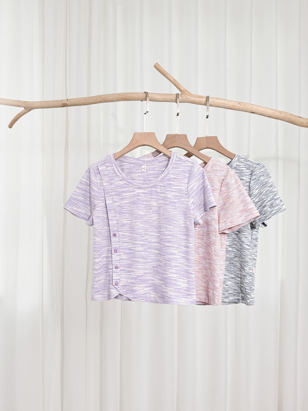 Áo tăm cotton croptop tà lệch