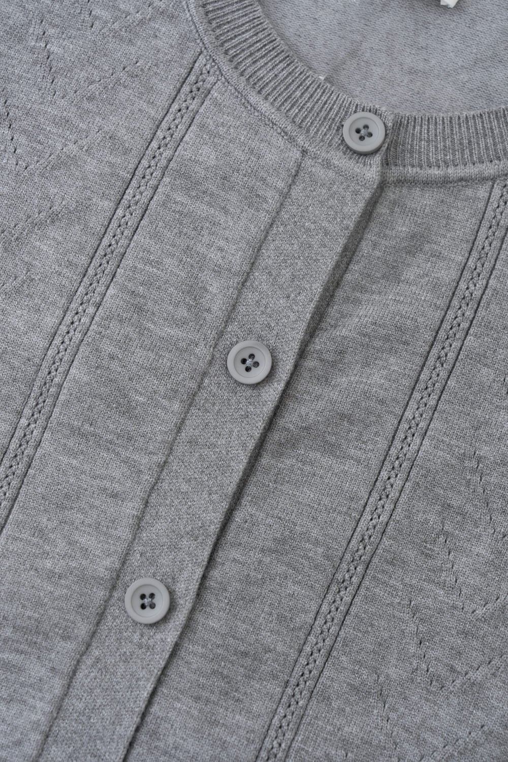 Áo len cardigan nữ Cardina tay ngắn dệt kim họa tiết dọc