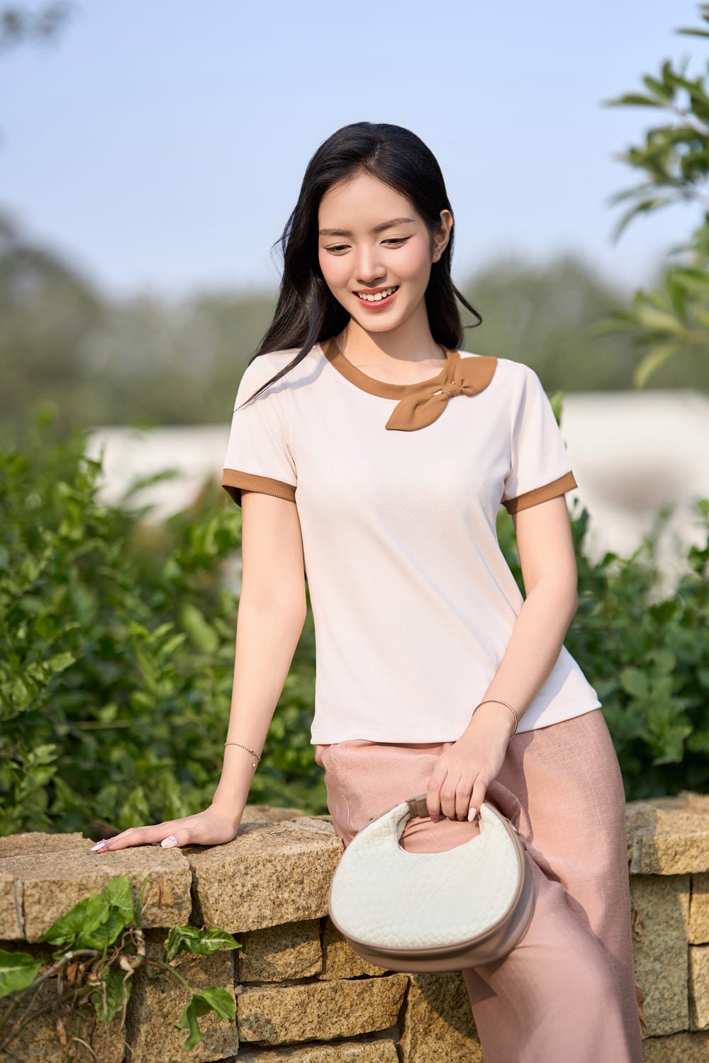 Áo tăm lạnh phối cổ nơ