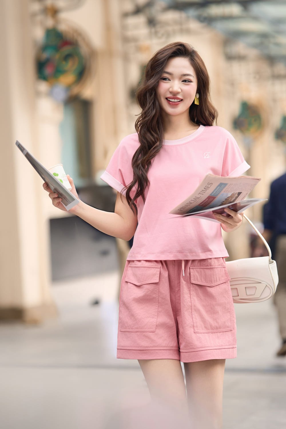 Áo phông cotton tay liền có phối