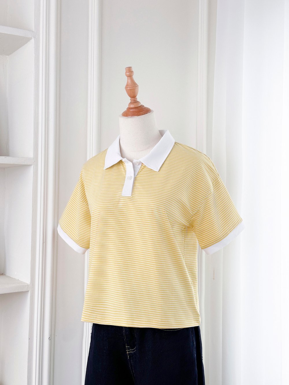 Áo polo kẻ phối màu