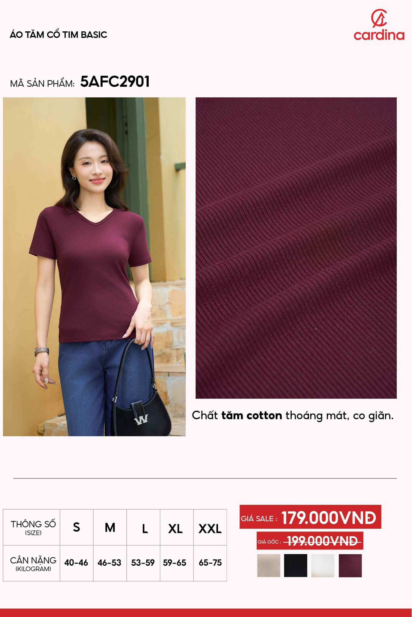 Áo tăm cổ tim basic