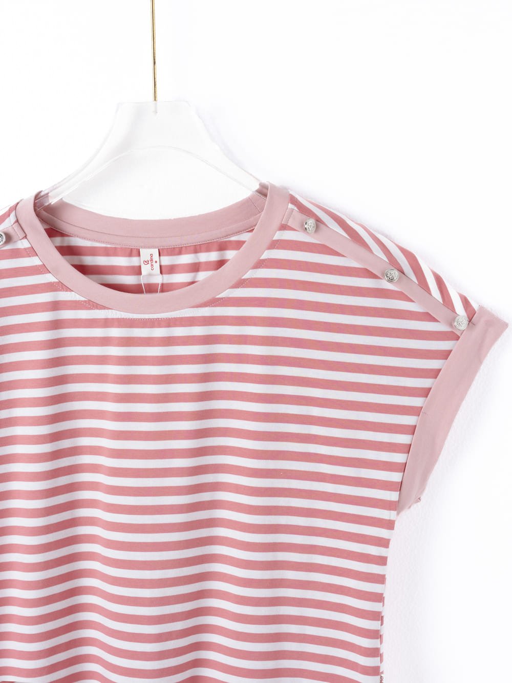 Áo phông cotton kẻ tay liền