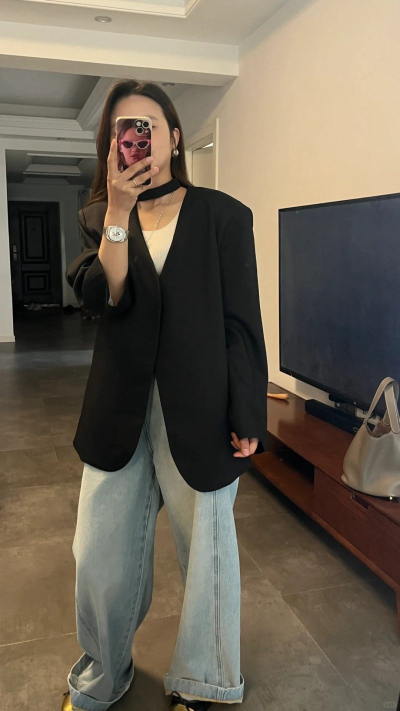 mẫu áo vest nữ không cổ đẹp