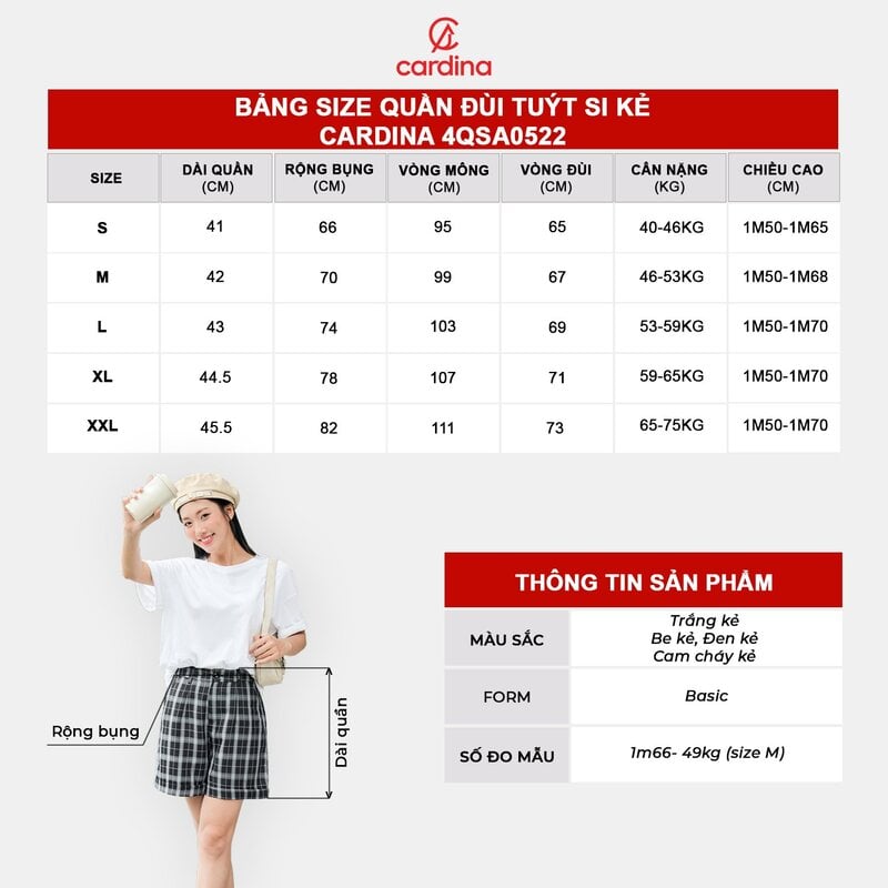 45kg mặc quần size gì